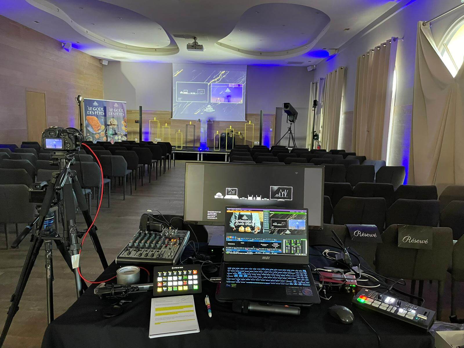 Prestation cérémonie de remise des prix filmée en direct